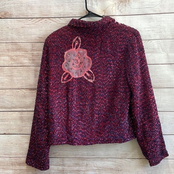 VINTAGE‎ ALEX KIM APPLIQUÉD BLAZER IN FUCHSIA - Picture 6 of 6